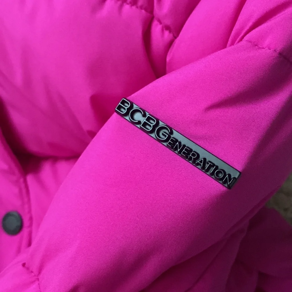 Gorgeous BCBGeneration Hooded Puffer Coat in Hot Pink xs extra small new - Picture 12 of 15